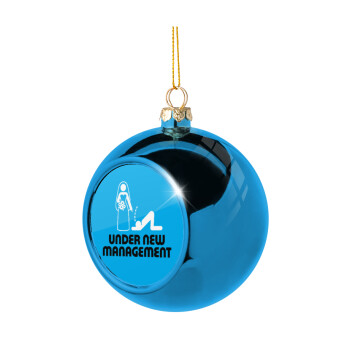 Under new Management, Blue Christmas tree ball ornament 8cm