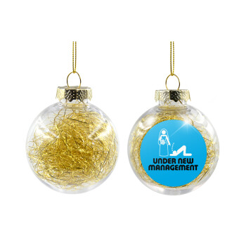 Under new Management, Χριστουγεννιάτικη μπάλα δένδρου διάφανη με χρυσό γέμισμα 8cm
