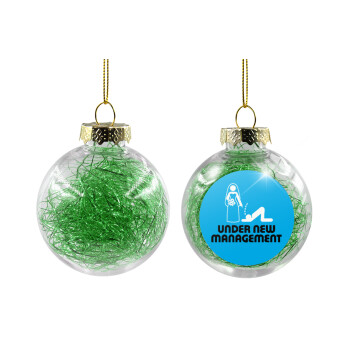 Under new Management, Χριστουγεννιάτικη μπάλα δένδρου διάφανη με πράσινο γέμισμα 8cm