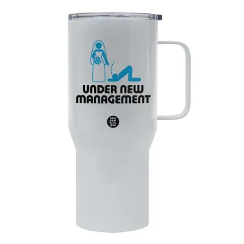 Under new Management, Mega Stainless steel Tumbler with lid, double wall 750L