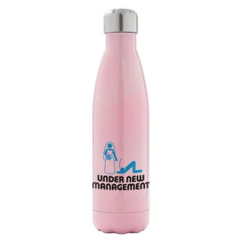 Under new Management, Metal mug thermos Pink Iridiscent (Stainless steel), double wall, 500ml