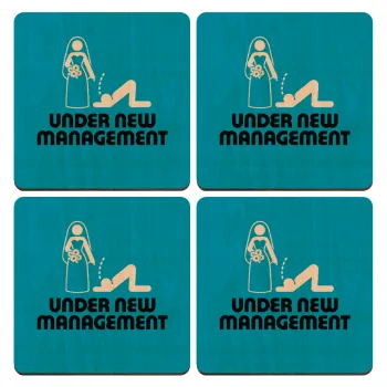 Under new Management, ΣΕΤ x4 Σουβέρ ξύλινα τετράγωνα plywood (9cm)