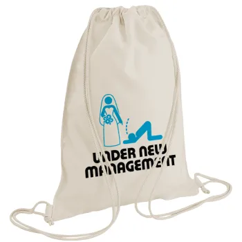 Under new Management, Backpack bag GYMBAG natural (28x40cm)