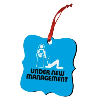 Under new Management, Christmas ornament polygon wooden 7.5cm