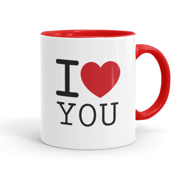I Love you classic, Mug colored red, ceramic, 330ml