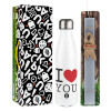 Easter candle, metallic white thermos bottle (500ml) & aromatic flat candle (30cm) (GRAY)