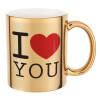 Mug ceramic, gold mirror, 330ml