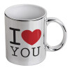 Mug ceramic, silver mirror, 330ml