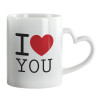 Mug heart handle, ceramic, 330ml