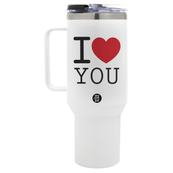 I Love you classic, Mega Stainless steel Tumbler with lid, double wall 1,2L