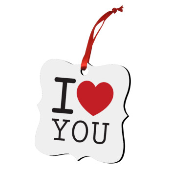 I Love you classic, Στολίδι Χριστουγεννιάτικο στολίδι polygon ξύλινο 7.5cm