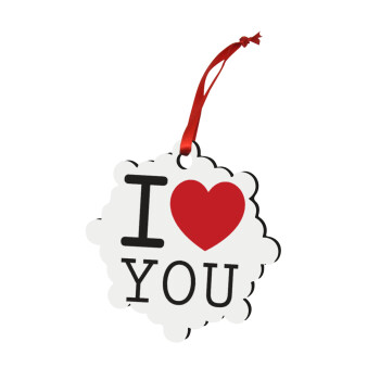 I Love you classic, Στολίδι Χριστουγεννιάτικο στολίδι snowflake ξύλινο 7.5cm
