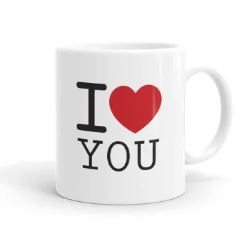 I Love you classic, Ceramic coffee mug, 330ml