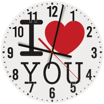 I Love you classic, Ρολόι τοίχου ξύλινο (30cm)