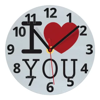 I Love you classic, Ρολόι τοίχου γυάλινο (20cm)