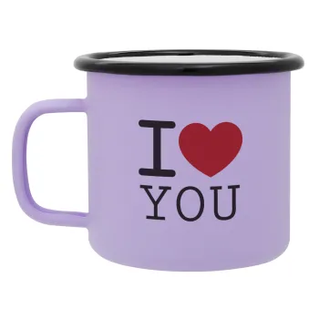 I Love you classic, Κούπα Μεταλλική εμαγιέ ΜΑΤ Light Pastel Purple 360ml