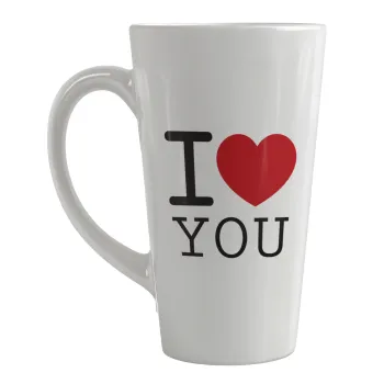 I Love you classic, Κούπα κωνική Latte Μεγάλη, κεραμική, 450ml