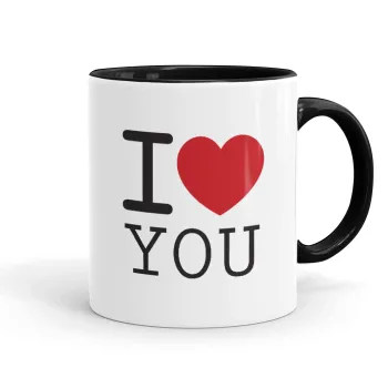 I Love you classic, Mug colored black, ceramic, 330ml