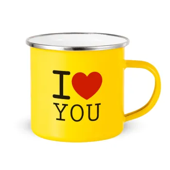I Love you classic, Κούπα Μεταλλική εμαγιέ Κίτρινη 360ml