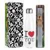Easter candle, metallic white thermos bottle (500ml) & aromatic flat candle (30cm) (GRAY)