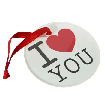 I Love you classic, Christmas ornament glass 9cm
