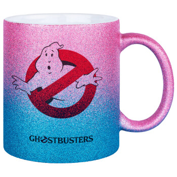 Ghostbusters, Κούπα Χρυσή/Μπλε Glitter, κεραμική, 330ml