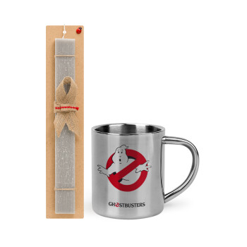 Ghostbusters, Easter Set, metallic thermal cup (300ml) & Easter aromatic flat candle (30cm) (GRAY)