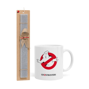 Ghostbusters, Easter Set, Ceramic Cup (330ml) & Easter aromatic flat candle (30cm) (GRAY)