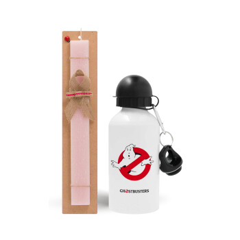 Ghostbusters, Easter Set, metallic aluminum bottle (500ml) & aromatic flat Easter candle (30cm) (PINK)