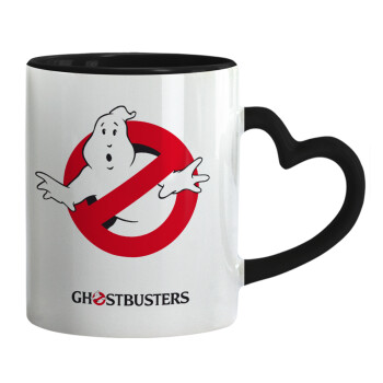 Ghostbusters, Κούπα καρδιά χερούλι μαύρη, κεραμική, 330ml