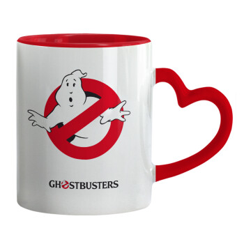 Ghostbusters, Κούπα καρδιά χερούλι κόκκινη, κεραμική, 330ml