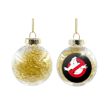 Ghostbusters, Χριστουγεννιάτικη μπάλα δένδρου διάφανη με χρυσό γέμισμα 8cm