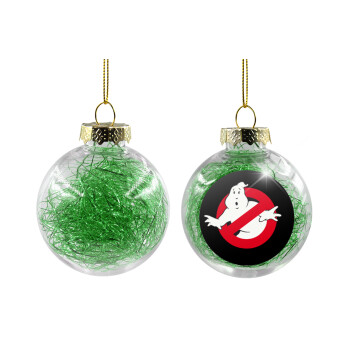 Ghostbusters, Χριστουγεννιάτικη μπάλα δένδρου διάφανη με πράσινο γέμισμα 8cm