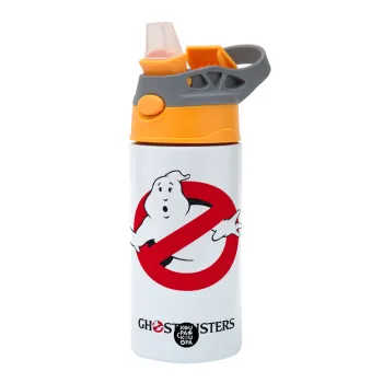 Ghostbusters, Παιδικό παγούρι θερμό, ανοξείδωτο, με καλαμάκι ασφαλείας, Πορτοκαλί/Γκρι (360ml) BPA-FREE