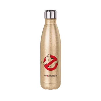 Ghostbusters, Glitter gold stainless steel thermos bottle, double-walled, 500ml