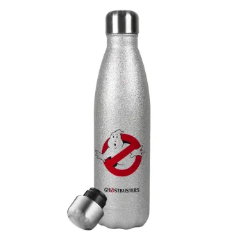 Ghostbusters, Metallic Glitter Silver Thermos Flask (Stainless steel), double-walled, 500ml
