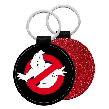 Ghostbusters, Μπρελόκ Δερματίνη, στρογγυλό ΚΟΚΚΙΝΟ (5cm)