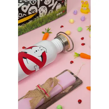 Ghostbusters, Πασχαλινή Λαμπάδα με παγούρι μεταλλικό (620ml, stainless steel) & κερί αρωματικό πλακέ (30cm) (ΡΟΖ)