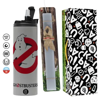 Ghostbusters, Easter candle with Grey Tumbler Thermo 600ml & aromatic flat candle (30cm) (GREY)