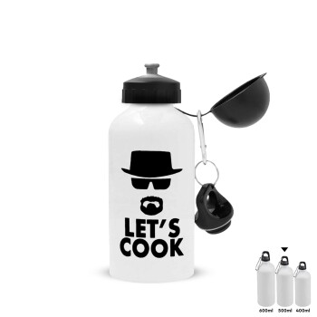 Let's cook, Metal water bottle, White, aluminum 500ml