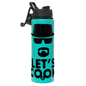 Let's cook, Metallic water bottle with safety lid, 850ml aluminum
