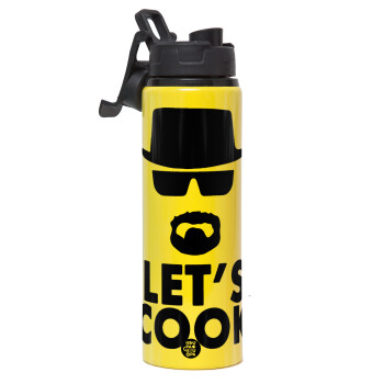 Let's cook, Metallic water bottle with safety lid, 850ml aluminum