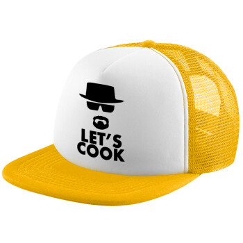 Let's cook, Καπέλο Soft Trucker με Δίχτυ Κίτρινο/White 