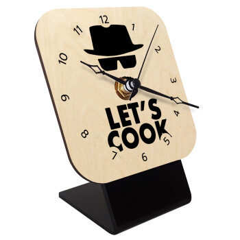 Let's cook, Επιτραπέζιο ρολόι σε φυσικό ξύλο (10cm)