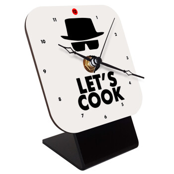 Let's cook, Quartz Wooden table clock with hands (10cm)