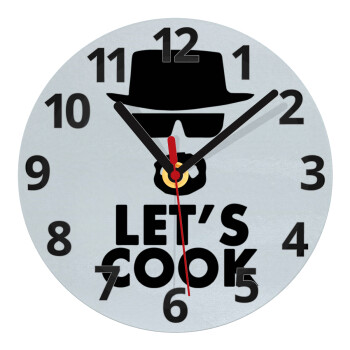 Let's cook, Ρολόι τοίχου γυάλινο (20cm)