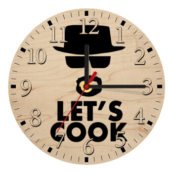 Let's cook, Ρολόι τοίχου ξύλινο plywood (20cm)