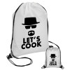 Let's cook, Τσάντα πουγκί με μαύρα κορδόνια 45χ35cm (1 τεμάχιο)