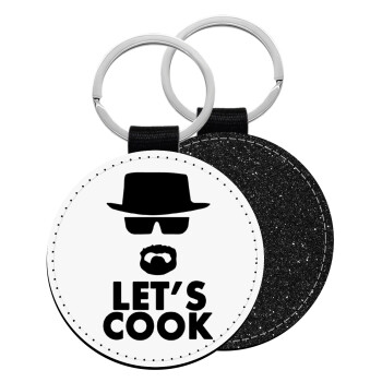 Let's cook, Μπρελόκ Δερματίνη, στρογγυλό ΜΑΥΡΟ (5cm)