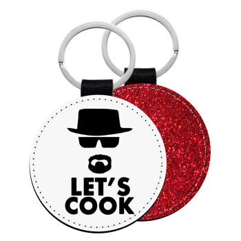 Let's cook, Μπρελόκ Δερματίνη, στρογγυλό ΚΟΚΚΙΝΟ (5cm)